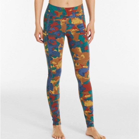 L.L. Bean Pants - LL Bean Boundless Performance Pocket Tights, Mid-Rise Print NWT